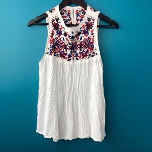 Aritzia Wilfred Embroidered Sleeveless Top